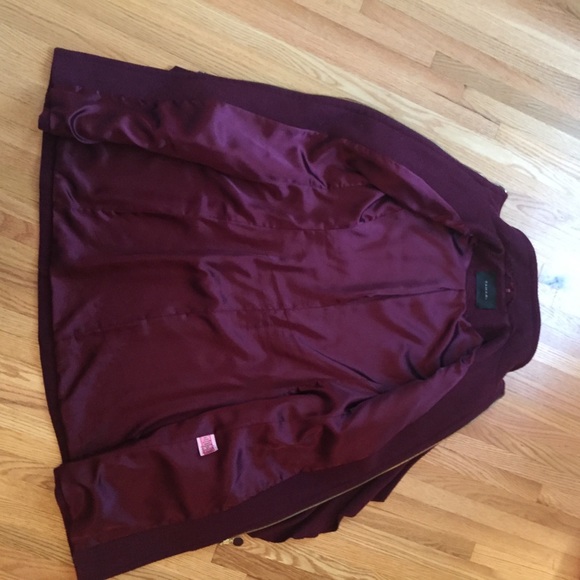 Tahari wool blend ruffle coat - Picture 4 of 8